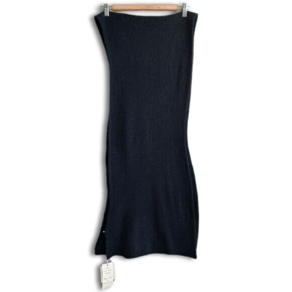 NOTE DI ANITA Italy Wool Cashmere Blend Knit Chunky Large Scarf Wrap Navy Blue - Picture 2 of 10